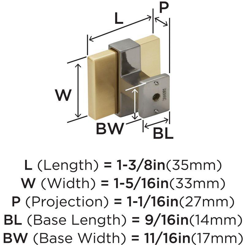 1-3/8" Length Square Knob