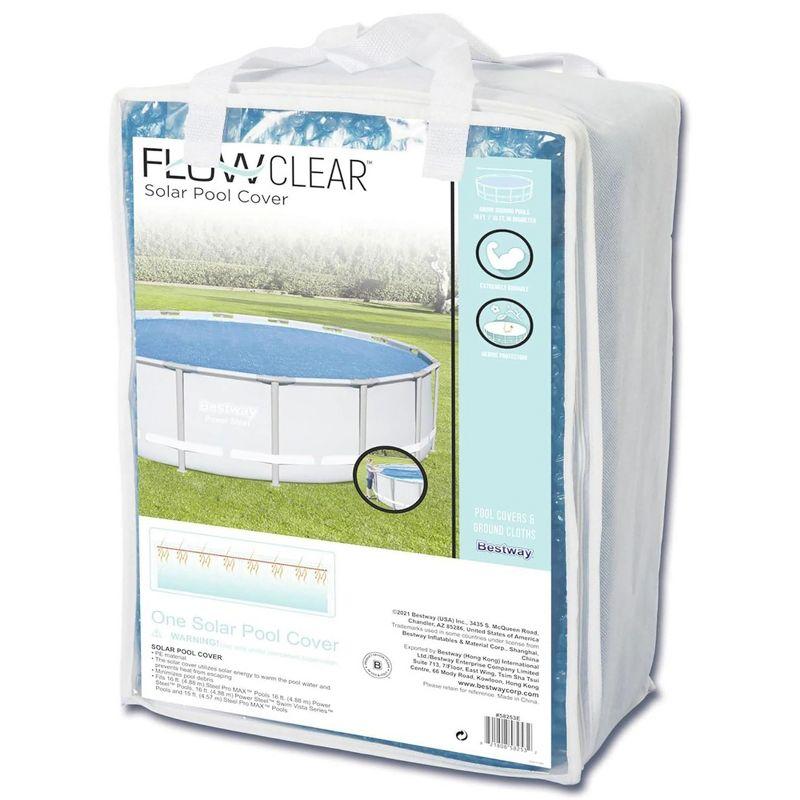 Bestway Flowclear 15 Feet Round Above Ground Solar Pool Cover Only for Pool Water Maintenance of Swimming Pools 16 Feet in Diameter, Blue