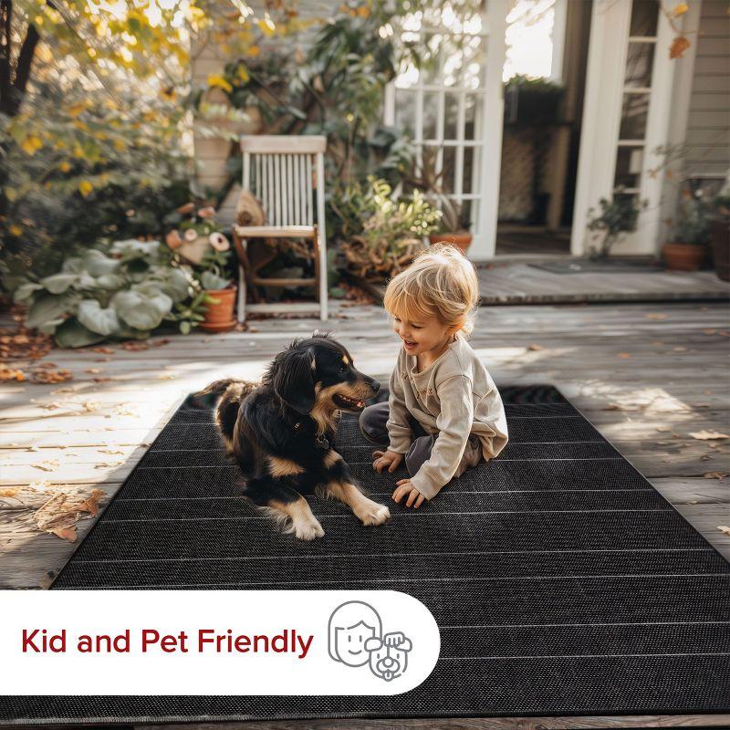 Nuloom Alaina Striped 5x8 Indoor/Outdoor Area Rug for Living Room Patio Deck Front Porch Kitchen, Black/Ivory