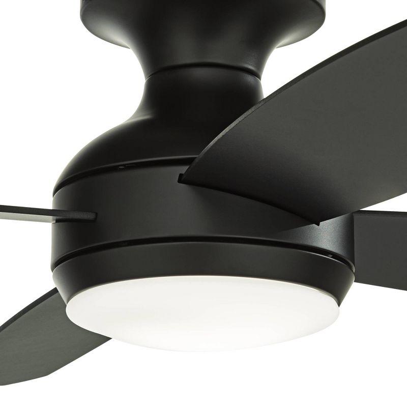 52" Casa Vieja Elite Modern Indoor Hugger Ceiling Fan with LED Light Remote Control Black Opal Glass for Living Room Kitchen House Bedroom Family Home