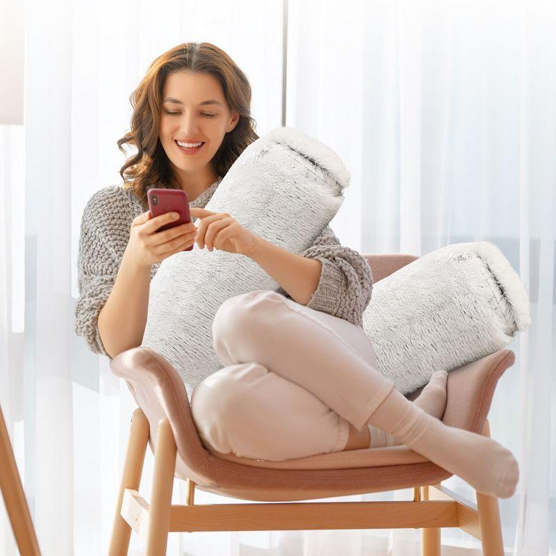 Cheer Collection Faux Fur Throw Pillow