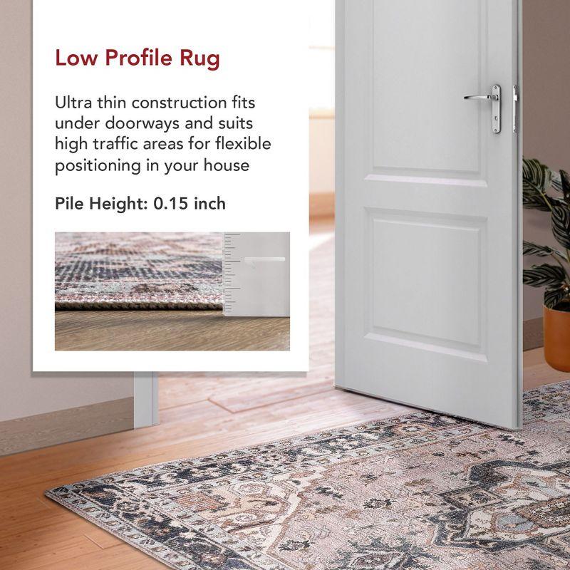 Nuloom Sasha Pet Friendly Machine Washable Medallion Area Rug, 2' x 3', Light Pink