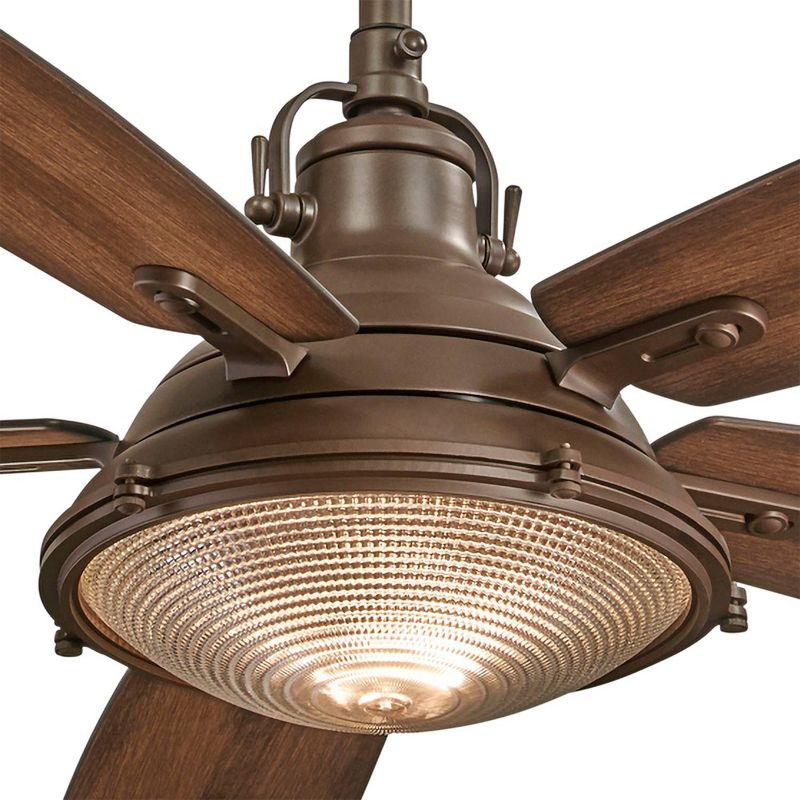 56" Groton 5 - Blade Outdoor LED Standard Ceiling Fan with Wall Control and Light Kit Included