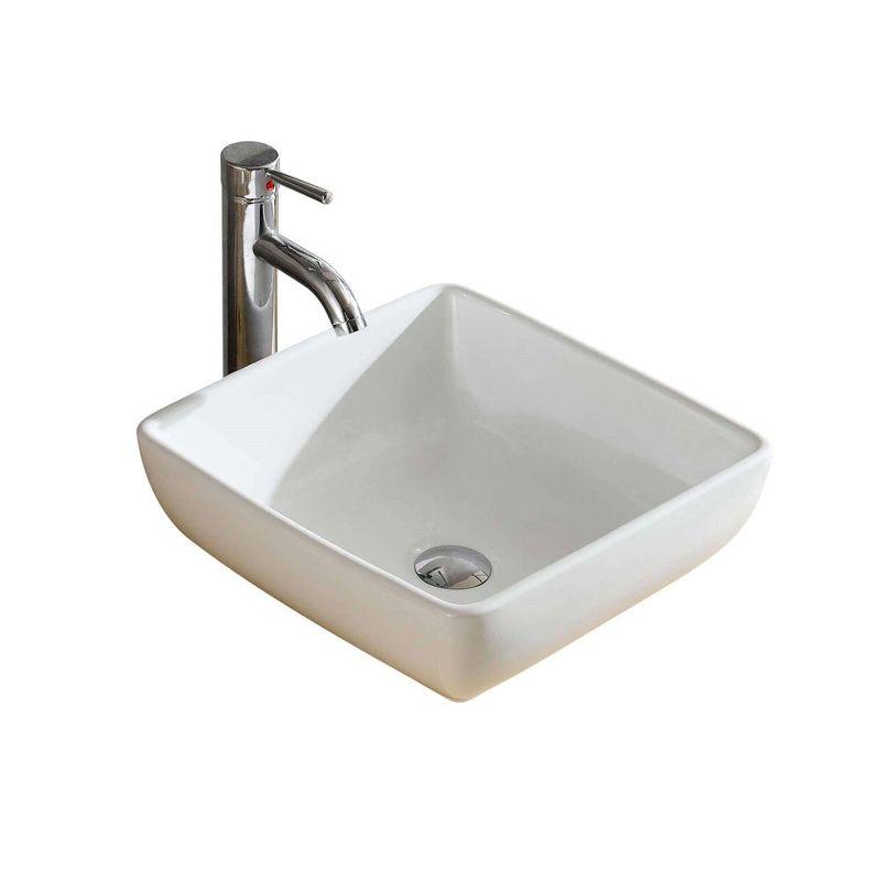 Fine Fixtures Stylized Vessel Bathroom Sink Vitreous China - Square