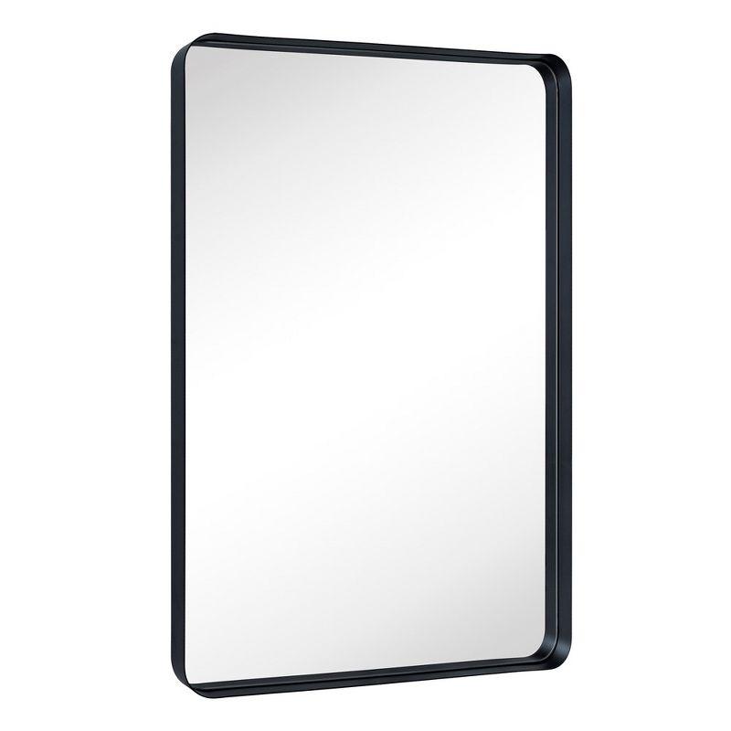 Black Metal Framed Rectangular Wall Mounted Bathroom Vanity Mirror 30x48"