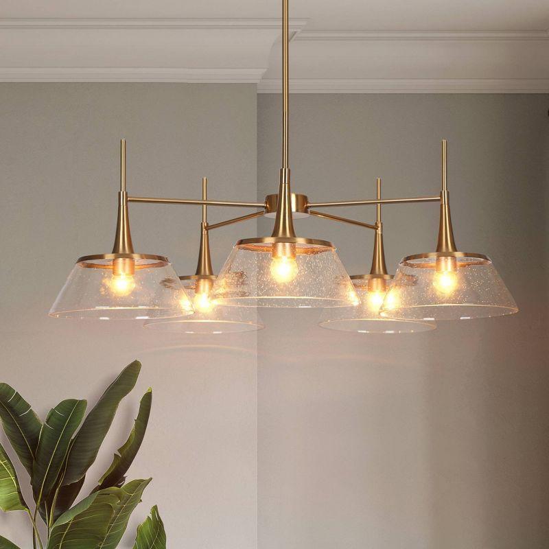 LNC Quoridan Polished Gold Chandelier Lighting LED Dry Rated Chandelier