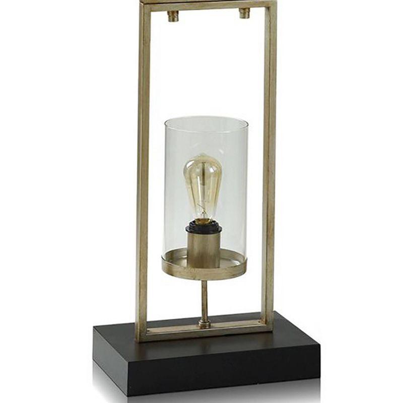 3-Tier Laslo Steel Glass Shade Floor Lamp - StyleCraft: Seeded Glass, Adjustable Head Tilt, UL Listed