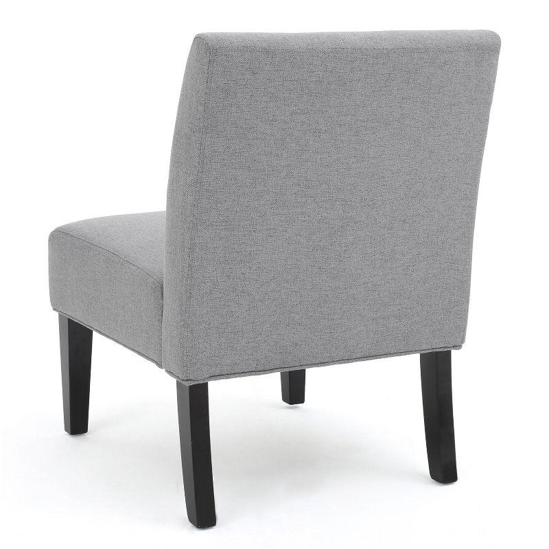 Kassi Accent Chair Gray: Contemporary Armless, Upholstered, Rubberwood Legs - Christopher Knight Home