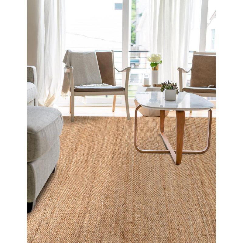 Natural 5x8 Handwoven Chunky Jute Indoor Area Rug