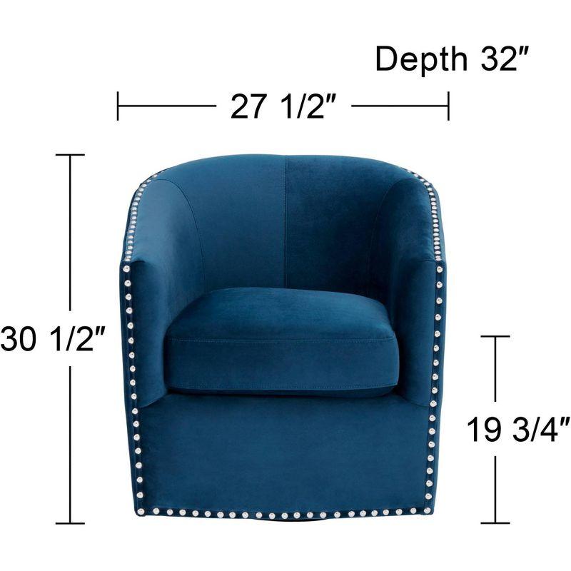 Elements Fullerton Nail Head Trim Navy Blue Swivel Accent Chair