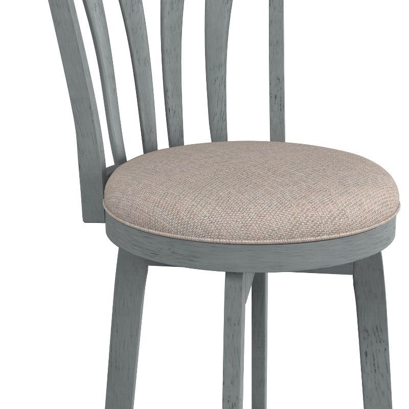 30" Savana Swivel Barstool Blue Wirebrush/Cream: Upholstered, Wood Frame - Hillsdale Furniture