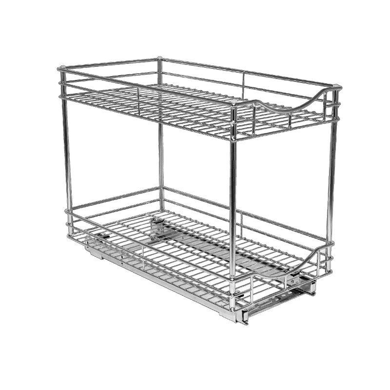 LYNK PROFESSIONAL LYNK PROFESSIONAL Pull Out Cabinet Organizer (2 Tier) Slide Out Drawers for Kitchen, Chrome
