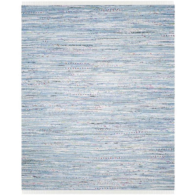Rag Rug RAR125 Hand Woven Indoor Area Rug - Light Blue/Multi - 8'9"x11'9" - Safavieh.
