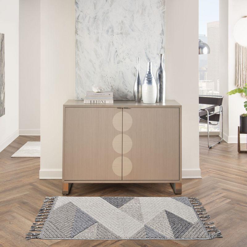 Elwood 2'2" x 4'5" Gray Geometric Braided Area Rug