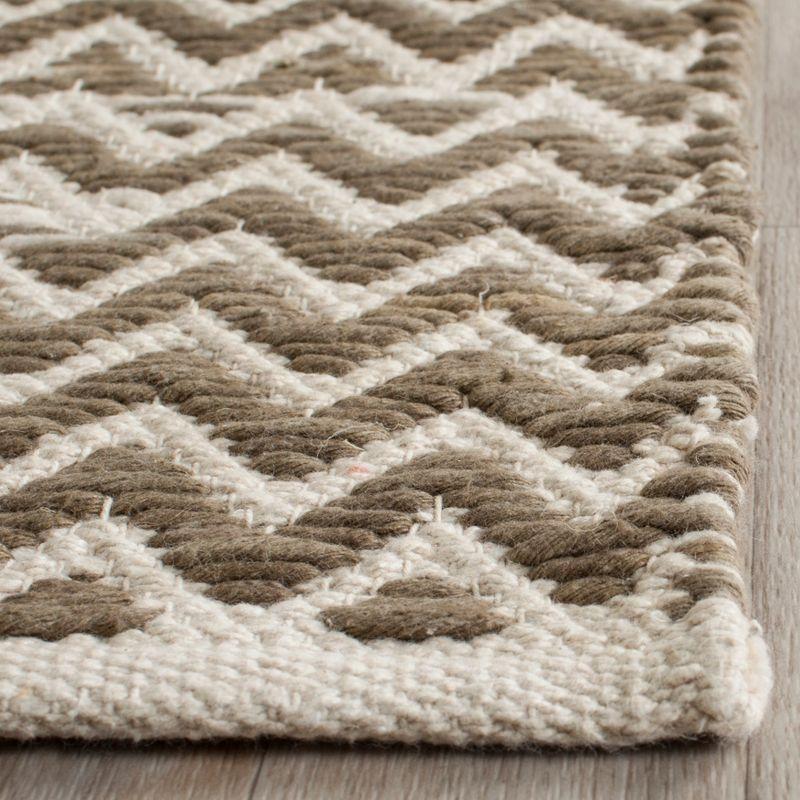 Cotton Kilim KLC121 Hand Woven Area Rug - Brown/Ivory - 5'x8' - Safavieh