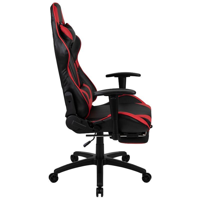 Flash Furniture X30 Gaming Chair Racing Office Ergonomic Computer Chair with Fully Reclining Back and Slide-Out Footrest in Red LeatherSoft