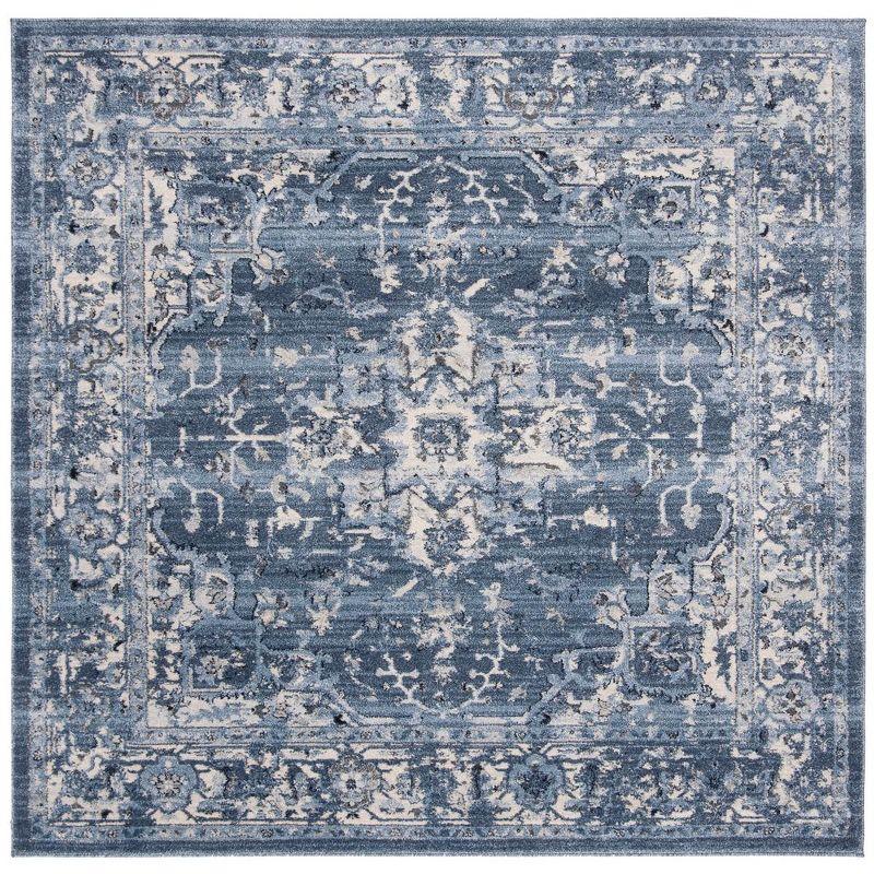Charleston CHL411 Loomed Indoor Area Rug - Navy/Creme - 6'7"x6'7" - Safavieh
