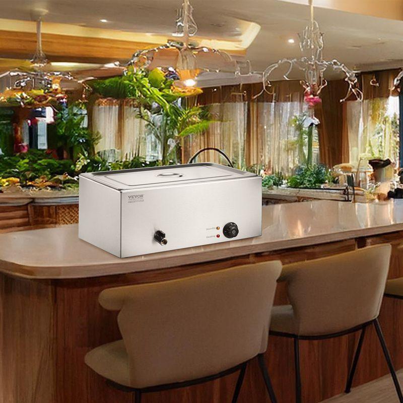 Latitude Run® Commercial Electric Food Warmer Countertop Buffet 1*19Qt Pan Bain Marie