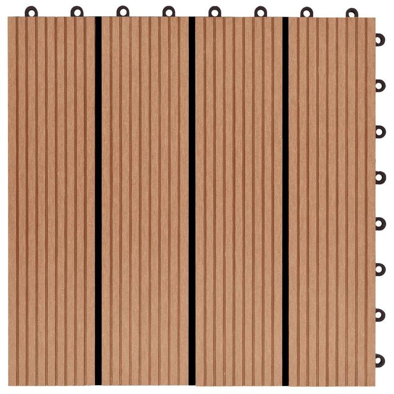 VidaXL 11 Pieces Decking Tiles WPC 11.8" x 11.8" 1 Sqm