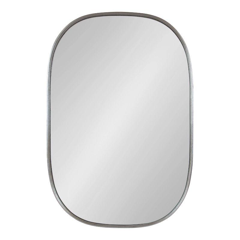 Silver Capsule Framed Wall Mirror with Rounded Edges