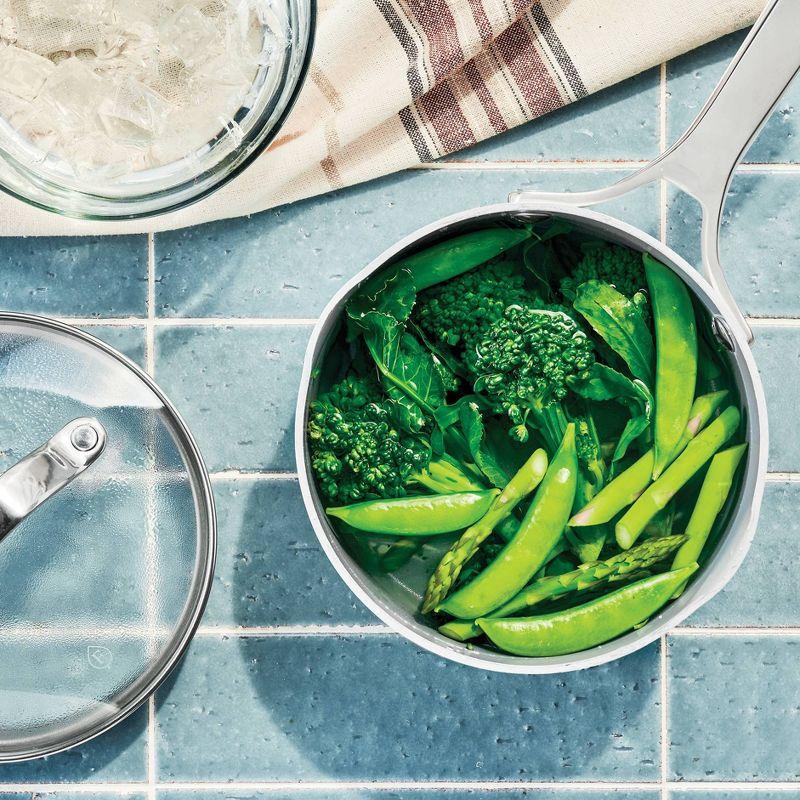 1.5qt Nonstick Ceramic Coated Aluminum Sauce Pan Cream - Figmint™: Induction Safe, Dishwasher Safe, 1 Year Warranty