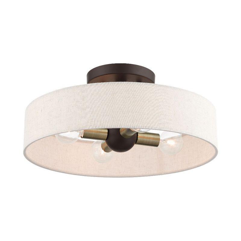 Livex Lighting Venlo 4 - Light Semi-Flush Mount in  Bronze/Antique Brass