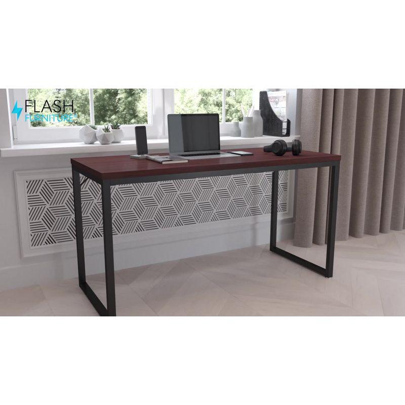 Flash Furniture Modern Commercial Grade Desk Industrial Style Computer Desk Sturdy Home Office Desk - 55" Length - Gray