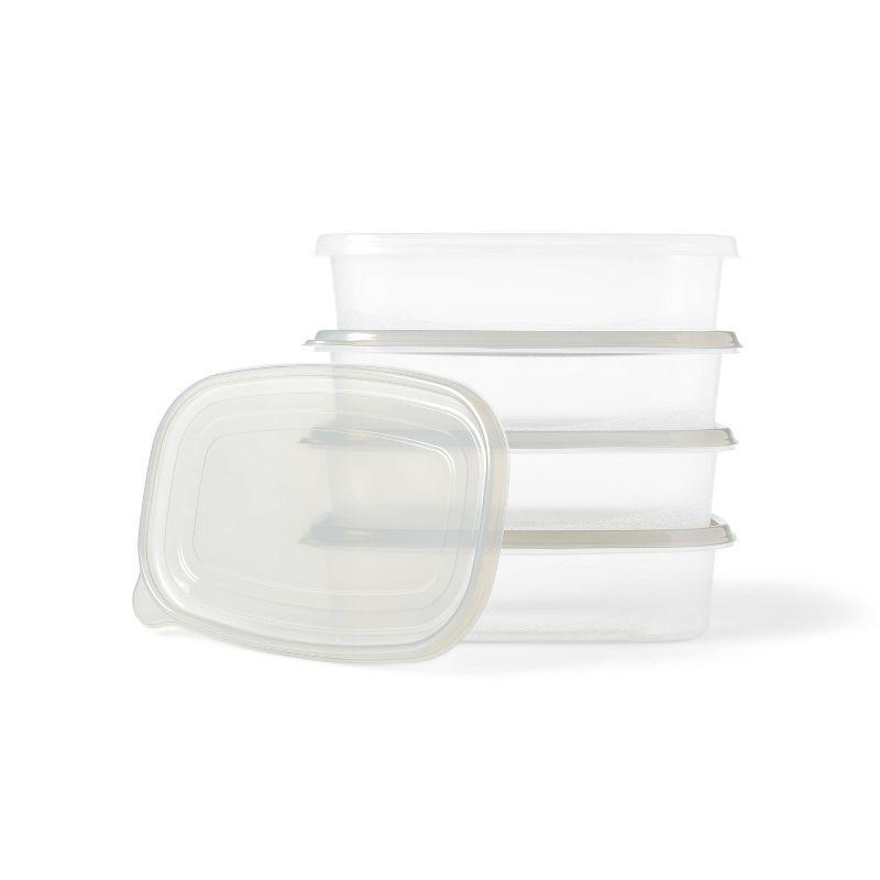 Medium Rectangle Food Storage Containers - 76 fl oz/4ct - Dealworthy™