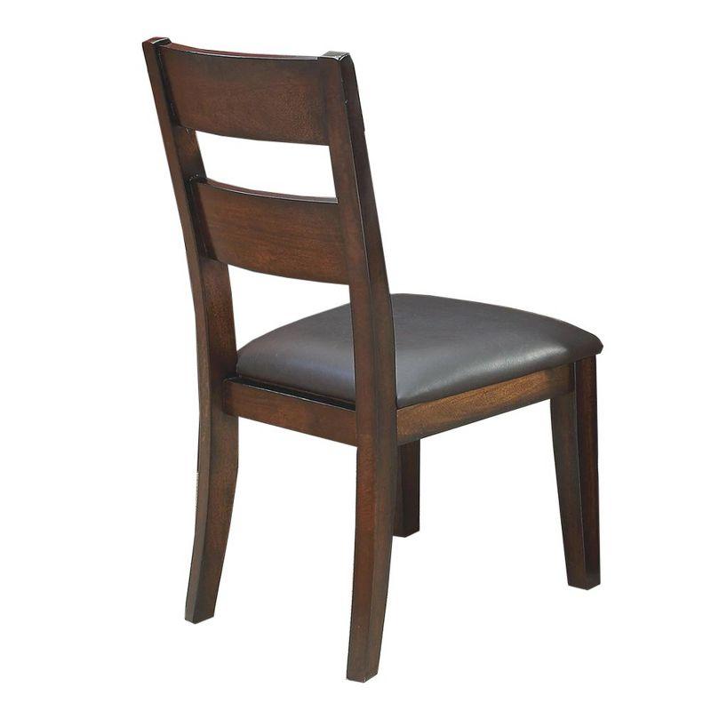 Simple Relax Set of 2 Faux Leather and Wood Dining Side Chairs in Dark Cherry