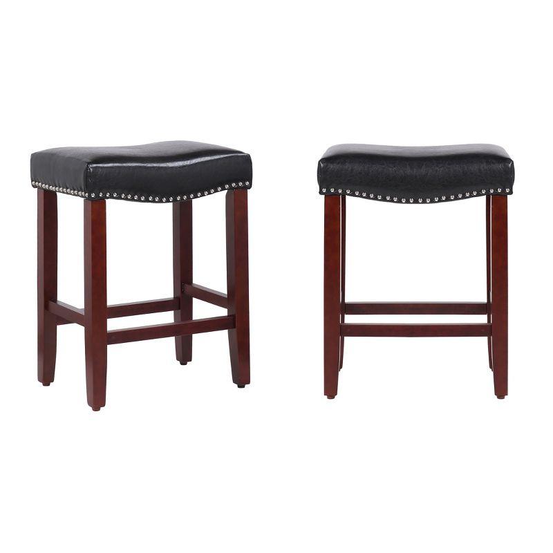 WestinTrends 24" Upholstered Saddle Seat Counter Stool