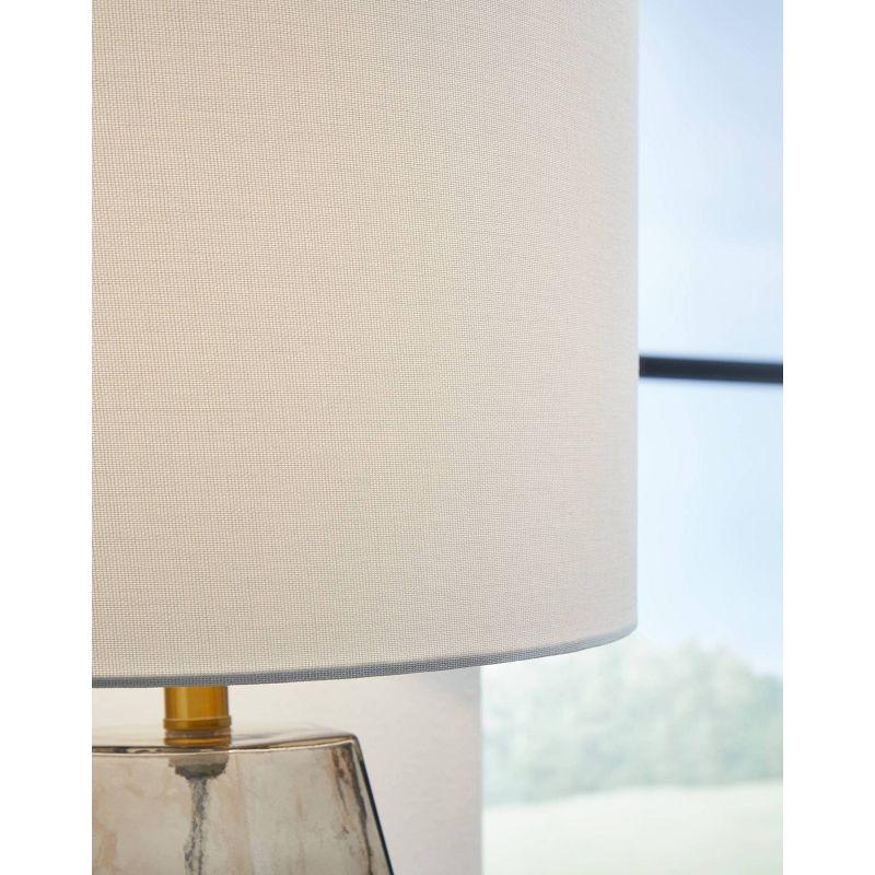 Signature Design by Ashley Taylow Table Lamp Gray/Gold: Contemporary Geometric Design, 3-Way Switch, UL Listed