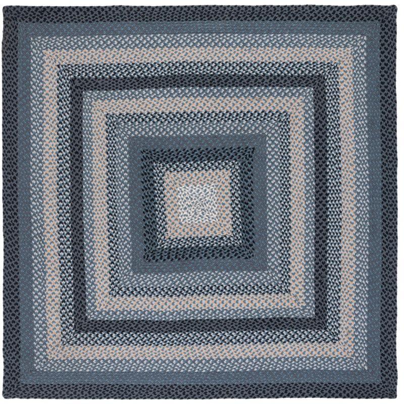 Braided BRD651 Flat Weave Indoor Area Rug - Dark Grey/Blue - 6'x6' - Safavieh