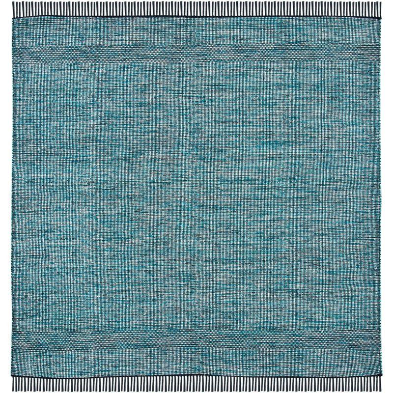 Montauk MTK620 Hand Woven Area Rug - Turquoise/Black - 6'x6' - Safavieh.