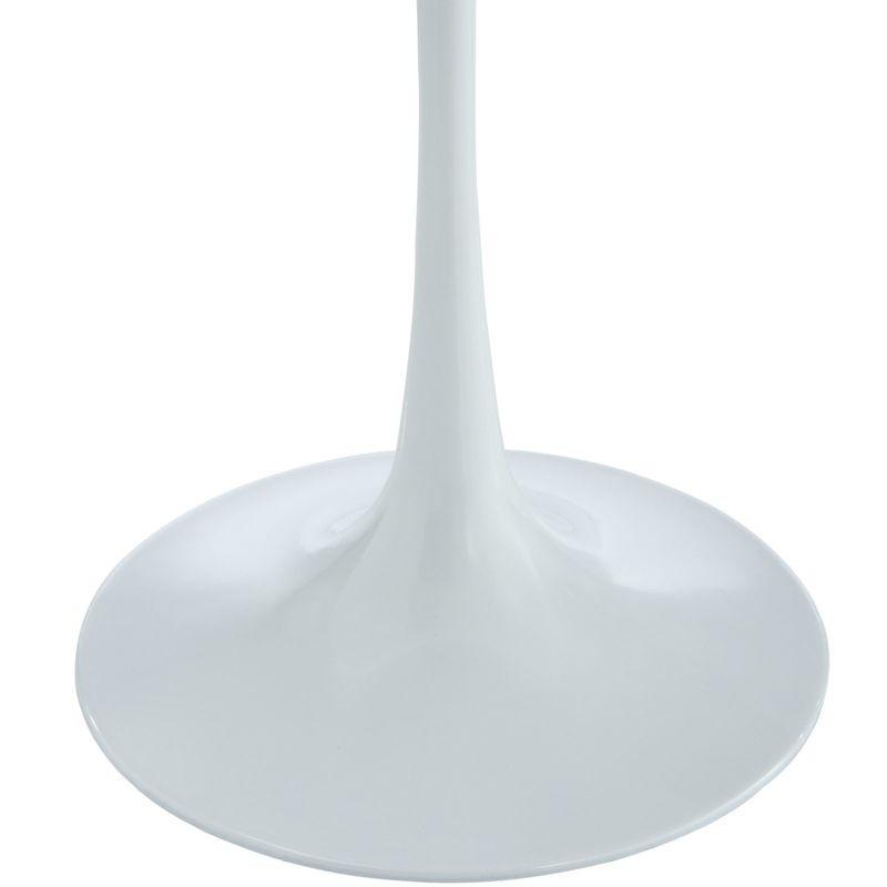 Lippa 20" Marble Side Table White - Modway: Durable Aluminum Pedestal Base, No Assembly Required