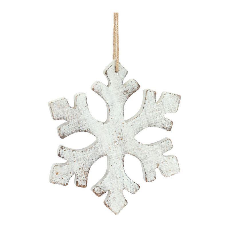 Melrose Wooden Snowflake Ornament (Set of 12)