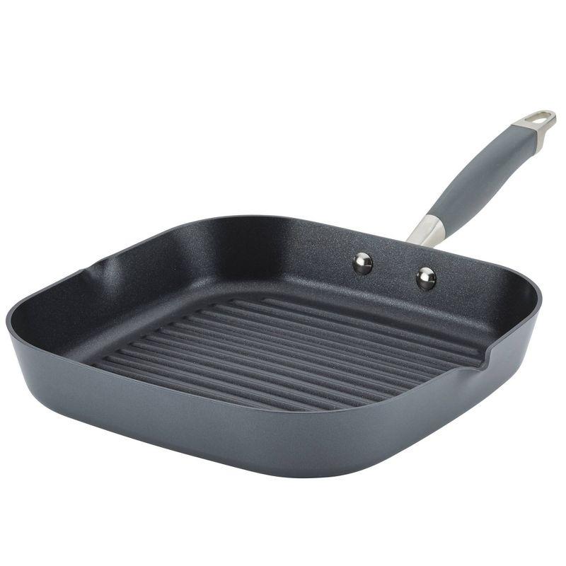 Anolon Anolon Advanced Home Hard Anodized Nonstick Deep Square Grill / Griddle Pan With Pour Spouts,11 Inch