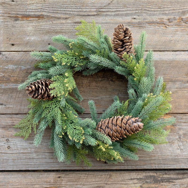 24" Green Pine Cone Artificial Christmas Wreath