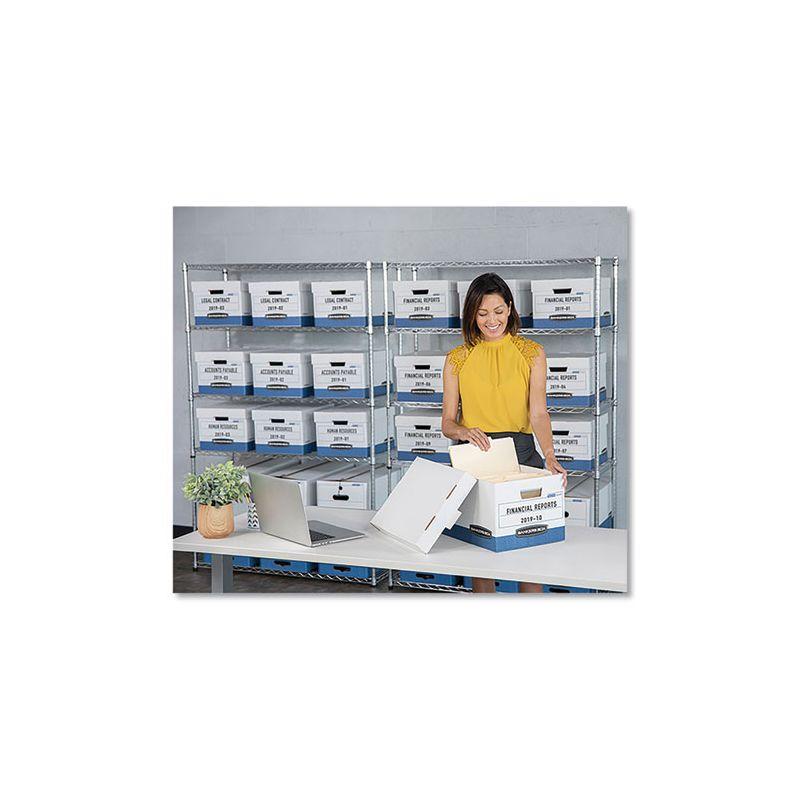 Bankers Box STOR/FILE Medium-Duty Storage Boxes, Letter Files, 12" x 25.38" x 10.25", White, 20/Carton