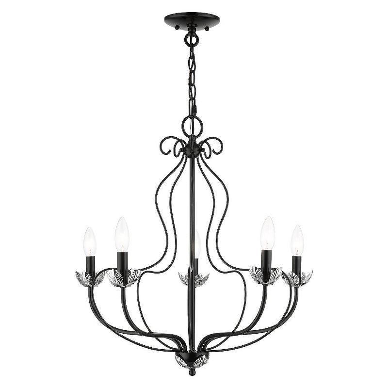 Livex Lighting Katarina 5 - Light Chandelier in  Shiny Black