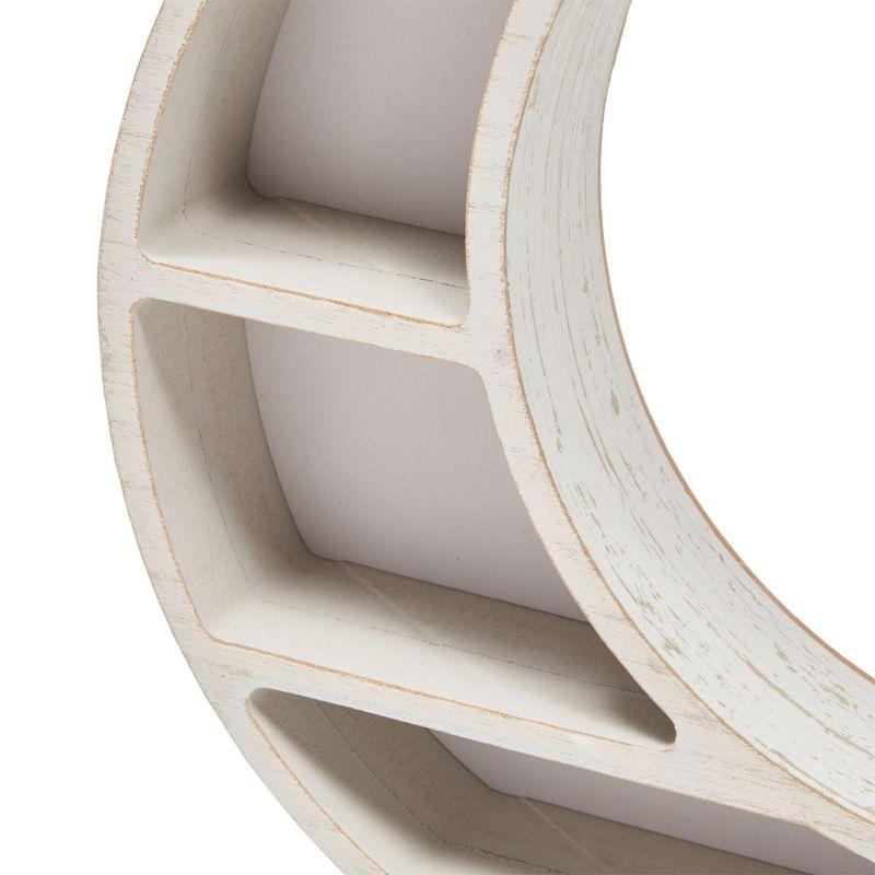 Farmlyn Creek Wooden Shelf Display for Rustic Home Decor, Crescent Moon (10 x 10.2 x 2 in)