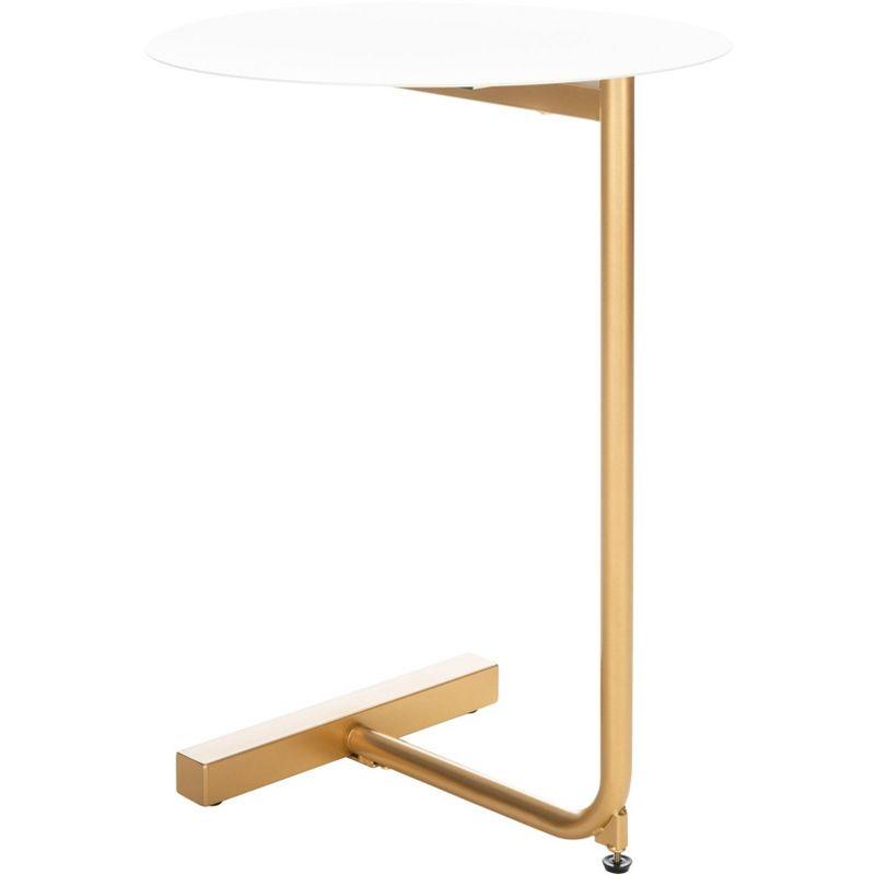 Haylee Round Side Table - ACC8002B - White/Gold - Safavieh