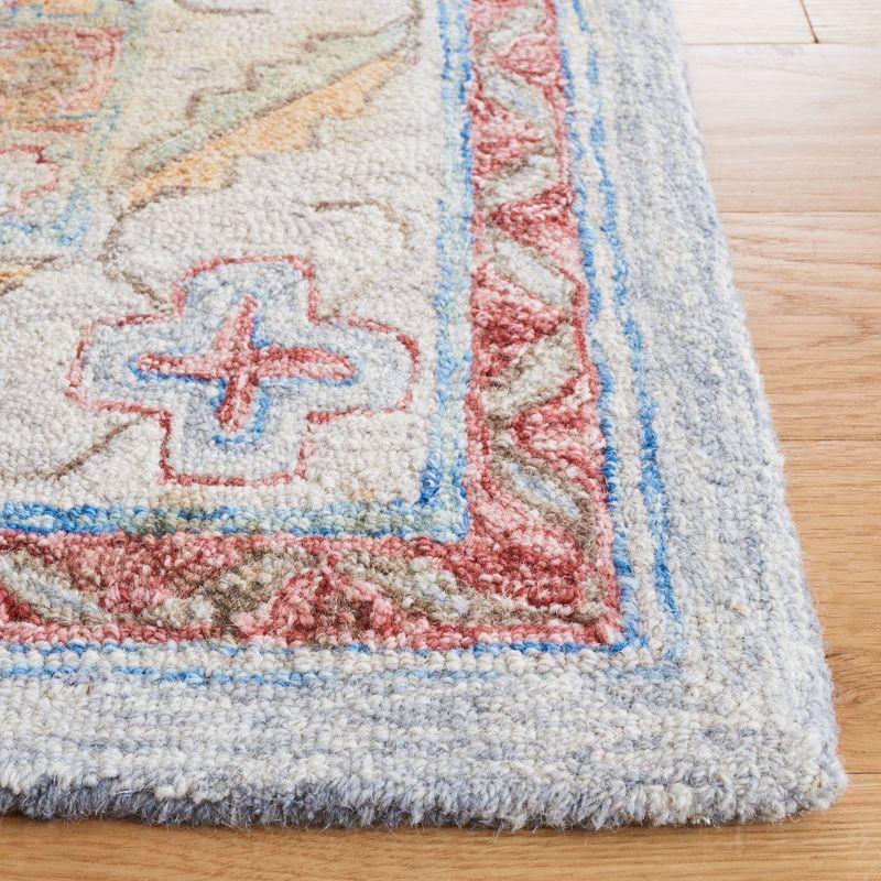 Metro MET352 Hand Tufted Indoor Area Rug - Grey/Rust - 4'x6' - Safavieh