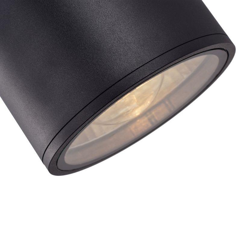 C Cattleya 2-Light Matte Black Cylinder Outdoor Wall Light