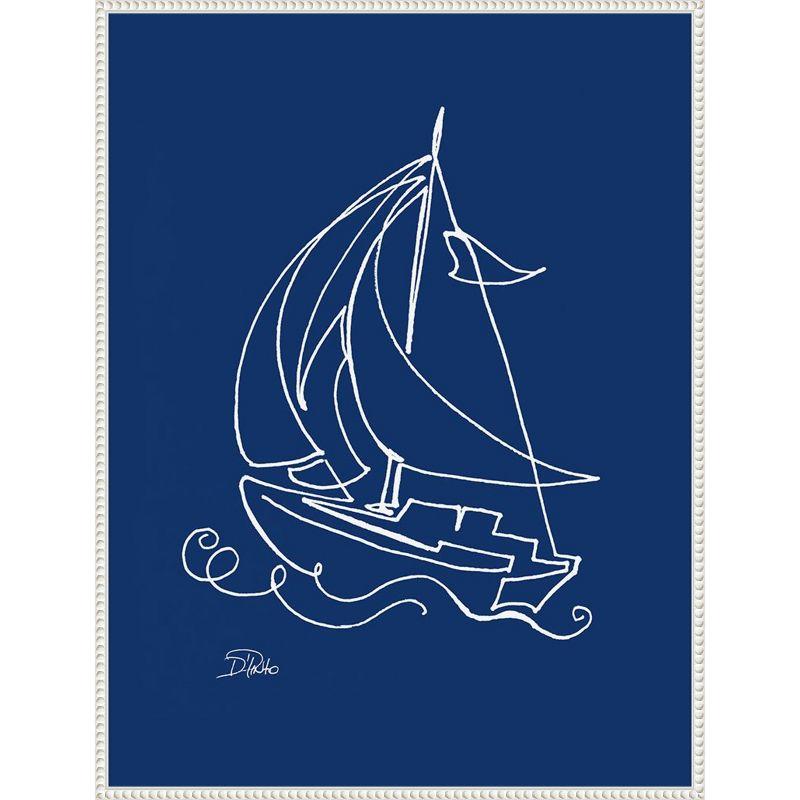 Amanti Art Little Sail On Blue by Patricia Pinto Canvas Wall Art Print Framed 23 x 30-in.