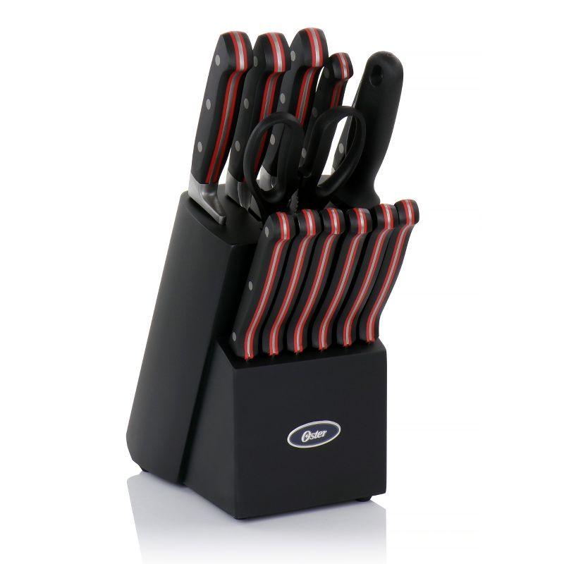 Oster Durbin 14 Piece Stainless Steel Knife Set with Black Block