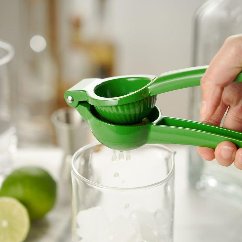 Green Enameled Aluminum Handheld Lime Juicer