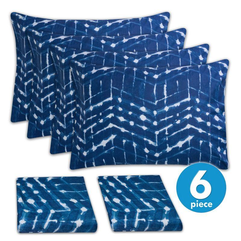 Monroe 6-Piece Zig Zag Geometric Microfiber Sheet Set