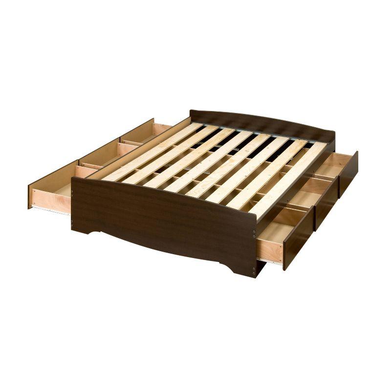 Full Mate's Platform Storage Bed with 6 Drawers Espresso - Prepac: Wood Composite, Pine Frame, No Box Spring Required