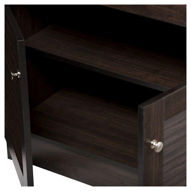 Elegant Dark Espresso Engineered Wood and PU Veneer China Cabinet