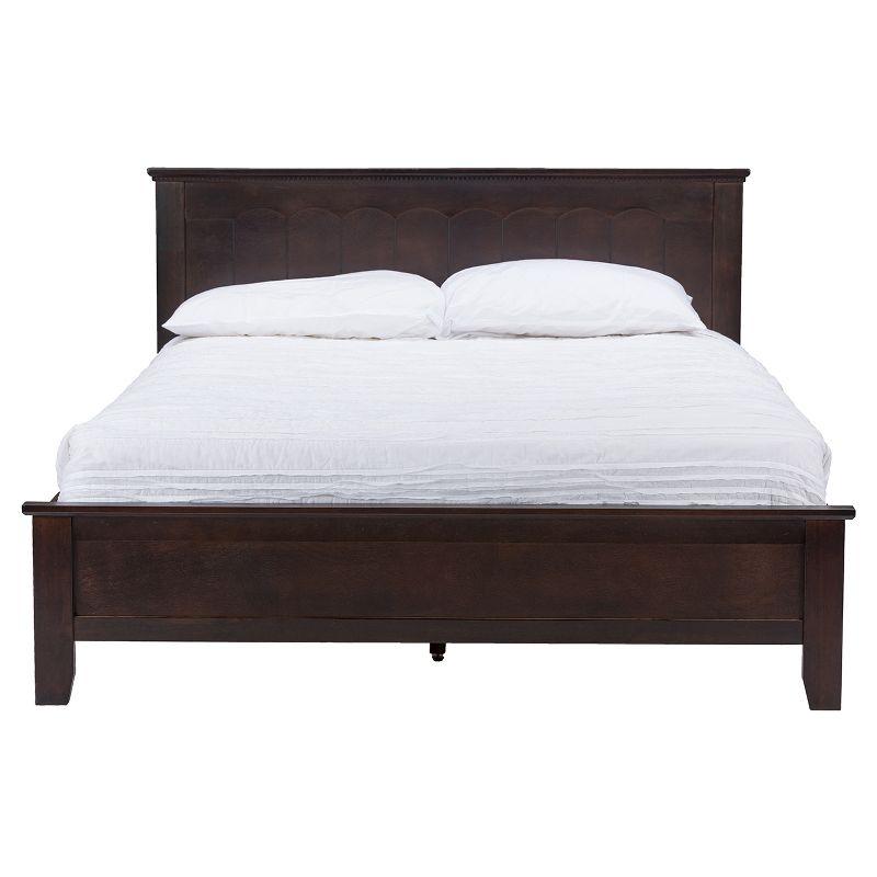 Schiuma Classic Carved Cappuccino Twin Bed with Rubberwood Frame